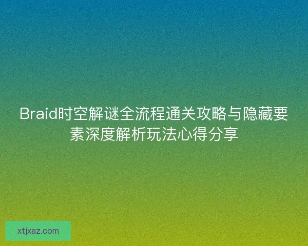 Braid时空解谜全流程通关攻略与隐藏要素深度解析玩法心得分享