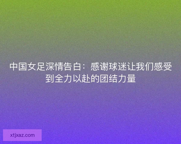 中国女足深情告白：感谢球迷让我们感受到全力以赴的团结力量